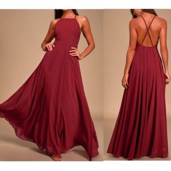 Lulus Dresses & Skirts - NWT Lulus | Mythical Kind of Love Wine Red Maxi Flowy Long Dress, Women's Small